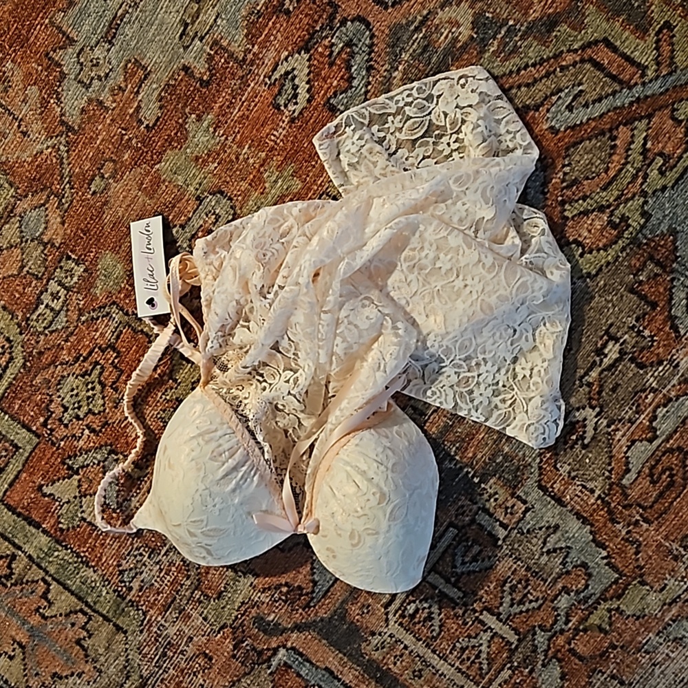 Lingerie top pink and white